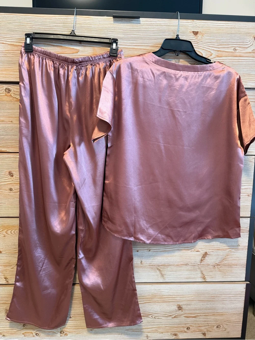 Satin Two-Piece Set in Copper Rose